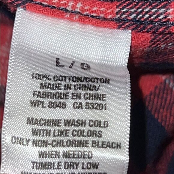 AEROPOSTALE Red and Black Micro Buffalo Check Flannel Shirt-L NWT! - Picture 9 of 9